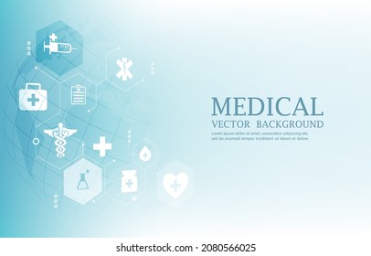 Cyber technology medical vector background.global technology medical