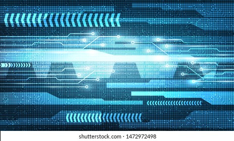 Cyber Technology on Circuit Microchip Background,Hi-tech Digital and Internet Concept design,Free Space For text in put,Vector illustration.