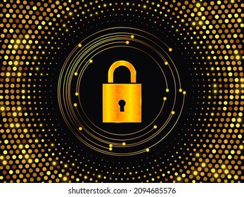 Cyber technology security, network protection. Vector illustration