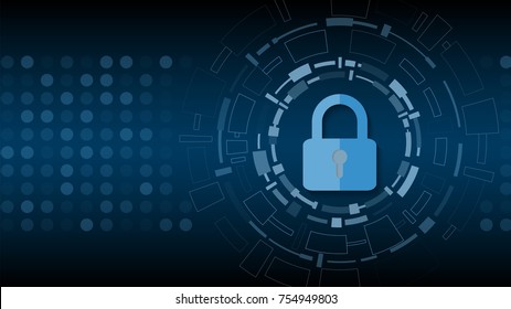 Cyber technology security, network protection background design, vector illustration