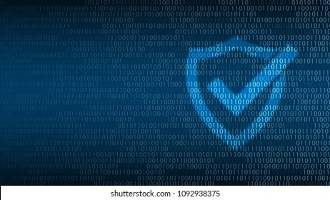 Cyber technology security, Shield on digital screen, network protection background design, vector illustration