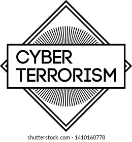 CYBER TERRORISM stamp on white background