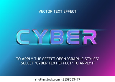 Cyber Text Effect 3d Fully Editable