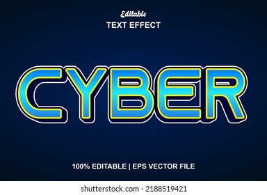 Cyber Text Effect With Blue Color Editable.