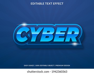 cyber text effect template design use for business brand and logo