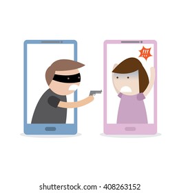Cyber thief concept.