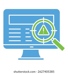 Cyber Threat Detection Vector Icon for Hacking Prevention and Network Monitoring