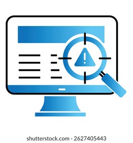Cyber Threat Detection Vector Icon Representing Network Security and Risk Prevention