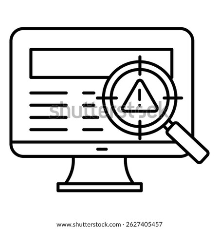 Cyber Threat Detection Vector Icon Representing Intrusion Alerts and Data Protection