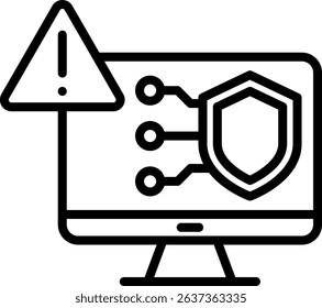 Cyber Threat Icon Line Vector Illustration