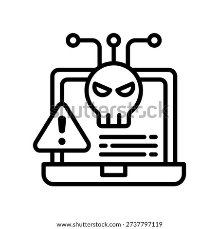 Cyber Threat Icon Line Vector Illustration