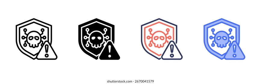 Cyber Threat Symbol Set mehrere Stilsammlung