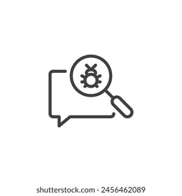 Cyber Threat Intelligence line icon. linear style sign for mobile concept and web design. Malware bug scan outline vector icon. Symbol, logo illustration. Vector graphics