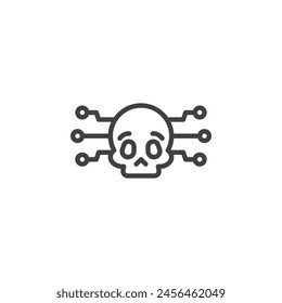 Icono de línea Cyber Threat. signo de estilo lineal para concepto móvil y Diseño web. Icono de Vector de esquema de ataque cibernético. Símbolo de ciberseguridad, ilustración de logotipo. Vector gráfico