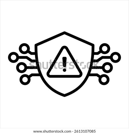 Cyber Threat Line Icon Vector Illustration