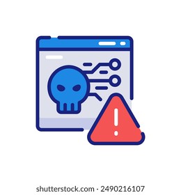 Icono de amenaza cibernética para seguridad de red
