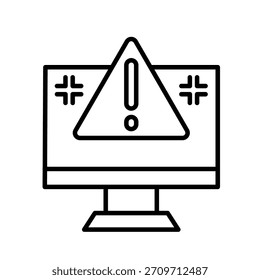 Cyber Threat Outline Icon Vector Illustration