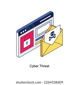 Cyber Threat Vector Isometric Filled Outline icon for your digital or print projects.