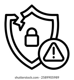 Cyber Threat Vector Line Icon Design For Personal And Commercial Use