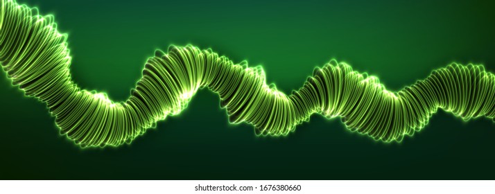 Cyber tornado, dynamic flow of shapes. Vector abstract background