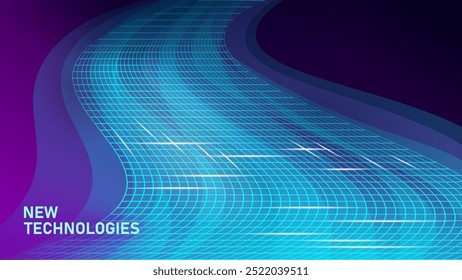 Conceito de ficção científica de salto no tempo de túnel cibernético. 3D velocidade movimento malha grade digital ciber movimento abstrato. ilustração do vetor de vórtice de transformação futura em círculo geométrico