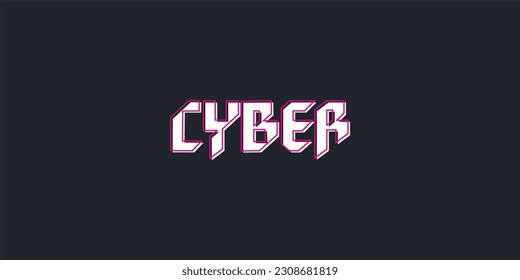 
CYBER typography design concept.
Y2K design concept. modern typography simple logo