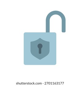Cyber Unlock security concept. Lock symbol. Padlock Opening Isolated Vector
