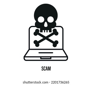 Cyber ​​phishing. Unsafe accounts, account theft. Social media breach attack, email or data fraud vector. hacker icon.