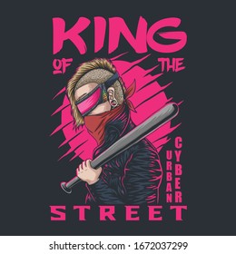 Cyber Urban king of the street vector illustration for your company or brand