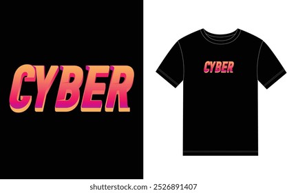 Cyber vector print t shirt