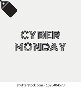 Cyber ​​Monday. Vector text. Text on a gray background.