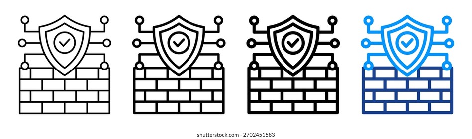 Conjunto de Colección de contorno diferente de icono de pared cibernética