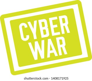 CYBER WAR stamp on white