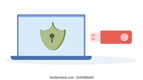 Cyber or web security. Digital data protection and database safety. Protection of an information in the internet, cyberattack prevention. Flat vector illustration