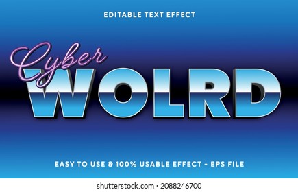 cyber world editable text effect with modern style compatible for business or product logo