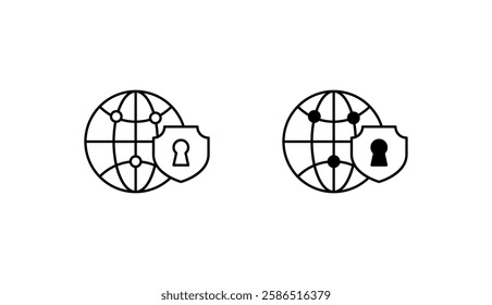 Cyber World icon design with white background stock illustration