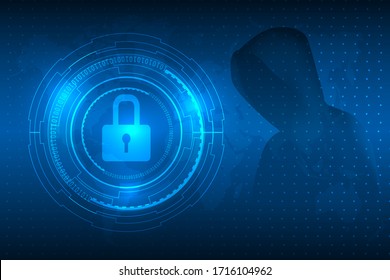 cyberattack and malware abstract background. High security technology and safety abstract. Binary cyber security computer code background.