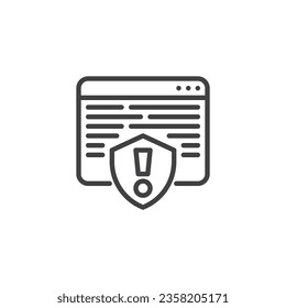 Icono de línea de protección contra ciberataques. signo de estilo lineal para concepto móvil y diseño web. Icono de vector de contorno de ciberseguridad. Símbolo, ilustración del logotipo. Gráficos vectoriales