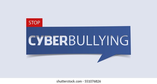 Cyberbullying banner isolated on light blue background. Banner design template. Vector illustration.