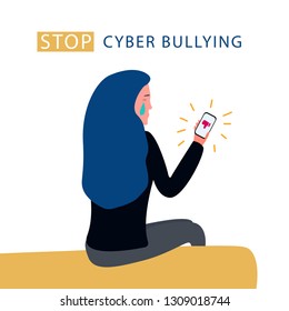 Cyberbullying, bullying using electronic means, online pressure. Dislike, parting, disappointment, depression, sadness, social media - Vector