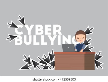 cyberbullying harassment victim conceptual background vector