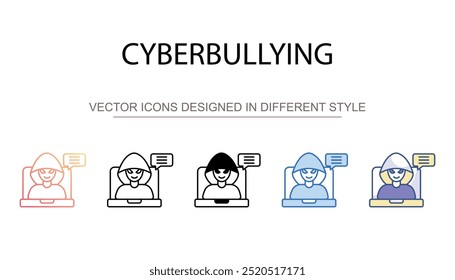 Cyberbullying icon design with white background stock illustration