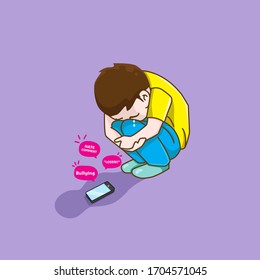 Cyberbullying from Social Media Vector Illustration