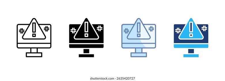 Cybercrime Alert Icon Set Multiple Style Collection
