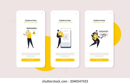 Cybercrime data theft illustration on onboard screen concept