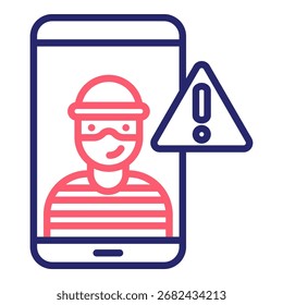 Ilustração de vetor de cores de ícone de crime cibernético