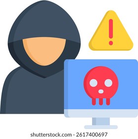 Cybercrime Icon Flat Vector Illustration
