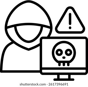 Cybercrime Icon Line Vector Illustration