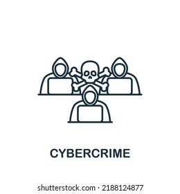 Cybercrime icon. Monochrome simple Cybercrime icon for templates, web design and infographics