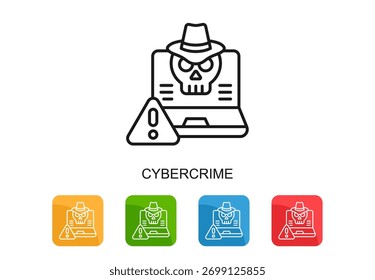 Cybercrime Icon Multi Color Vector Illustration